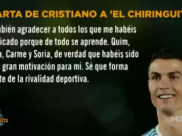 La emotiva carta de Cristiano Ronaldo a 'El Chiringuito' La emotiva carta de Cristiano Ronaldo a 'El Chiringuito'