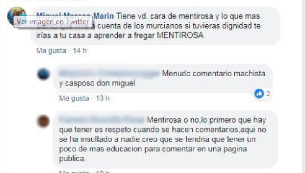 Captura del comentario