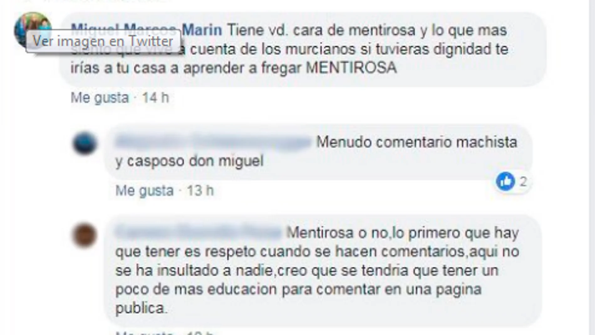 Captura del comentario Captura del comentario