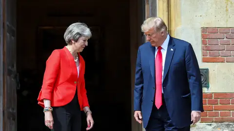 Theresa May y Donald Trump La primera ministra británica, Theresa May, recibe al presidente de EE.UU., Donald J. Trump