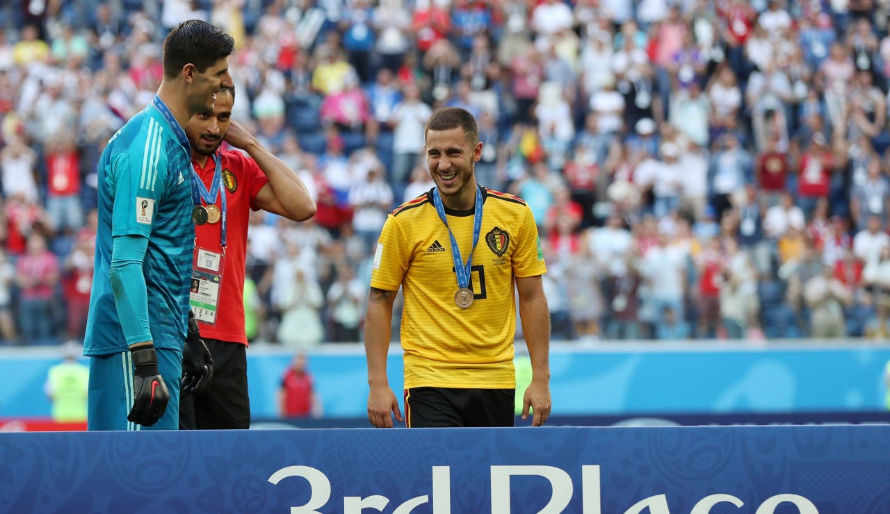 Courtois y Hazard tras el Bélgica vs Inglaterra Courtois y Hazard tras el Bélgica vs Inglaterra