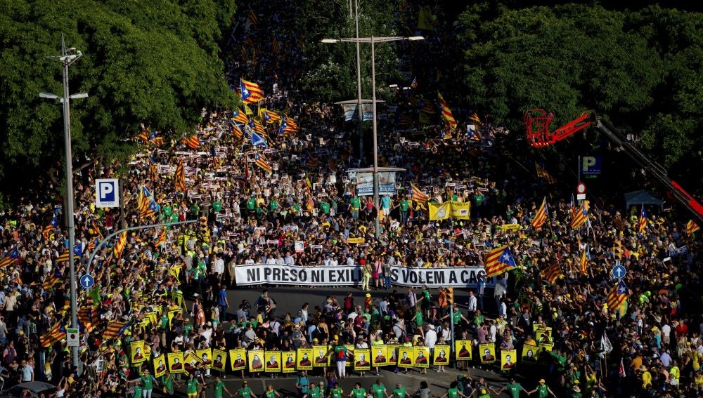 Manifestación en Barcelona por la liberación de los políticos presos