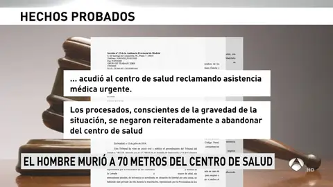Condenan a dos sanitarios por dejar morir a un hombre que sufrió un infarto a 70 metros de su centro de salud Condenan a dos sanitarios por dejar morir a un hombre que sufrió un infarto a 70 metros de su centro de salud