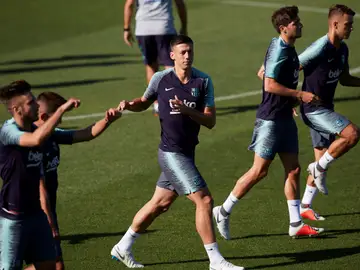 El FC Barcelona durante un entrenamiento El FC Barcelona durante un entrenamiento