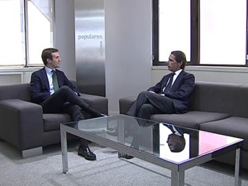 Pablo Casado recibe hoy a José María Aznar en la sede del Partido Popular Pablo Casado recibe hoy a José María Aznar en la sede del Partido Popular