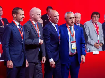 Luis Rubiales en su primera Asamblea General Luis Rubiales en su primera Asamblea General