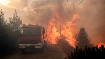 Camión de Bomberos en los incendios de Grecia
