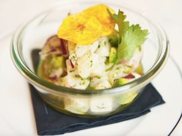 Cebiche lubina y chile verde