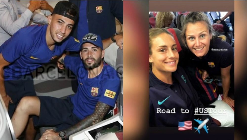 El avión del viaje del Barcelona con su equipo masculino y femenino