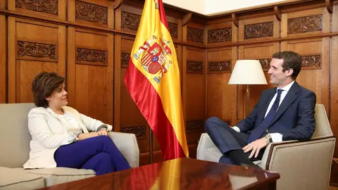 Reunión de Soraya Sáenz de Santamaría y Pablo Casado Reunión de Soraya Sáenz de Santamaría y Pablo Casado