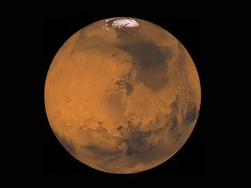 Imagen de la capa de hielo en el polo sur de Marte Imagen de la capa de hielo en el polo sur de Marte