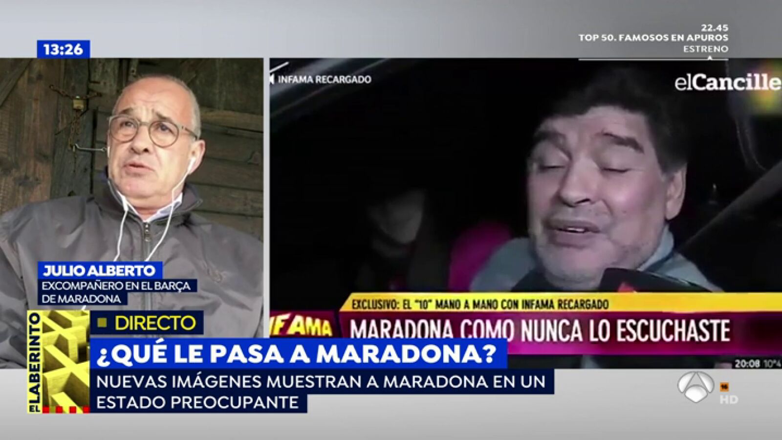 Julio Alberto, sobre las preocupantes imágenes de Maradona: 