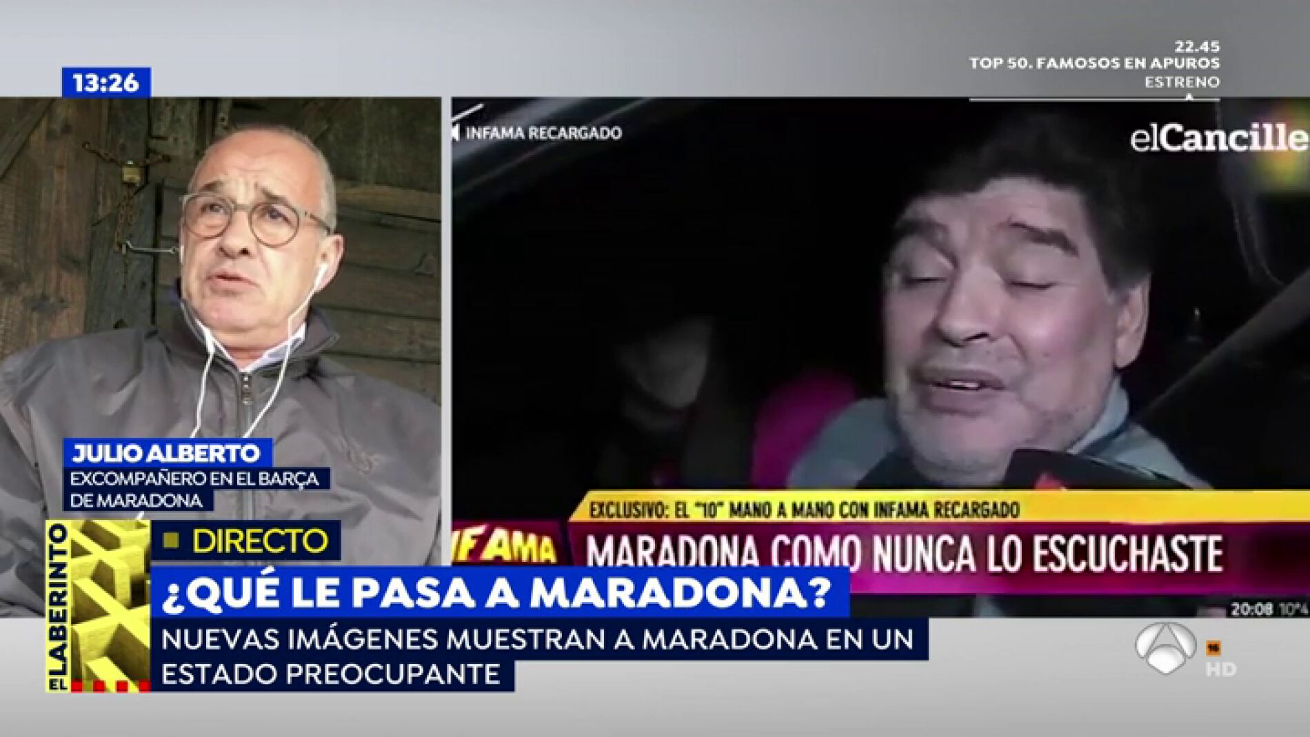 Julio Alberto sobre las preocupantes im&aacute;genes de Maradona: "A su entorno le interesa que &eacute;l est&eacute; as&iacute;"