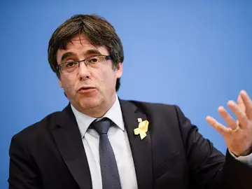 Carles Puigdemont en rueda de prensa desde Berlín Carles Puigdemont en rueda de prensa desde Berlín