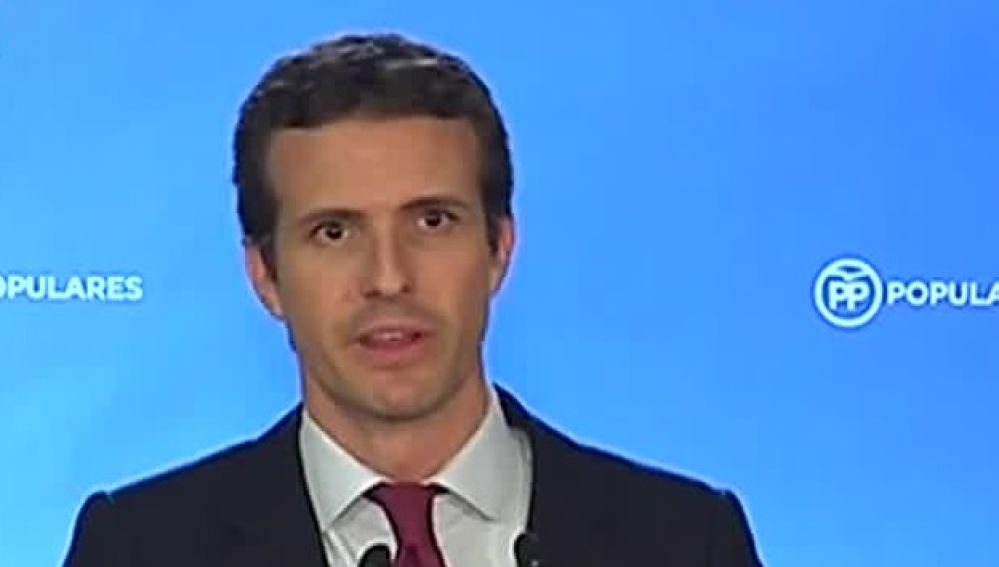 El presidente del PP, Pablo Casado