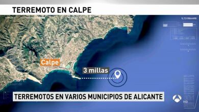 Se registran tres terremotos con una magnitud de entre 2 y 3,1 en Calpe