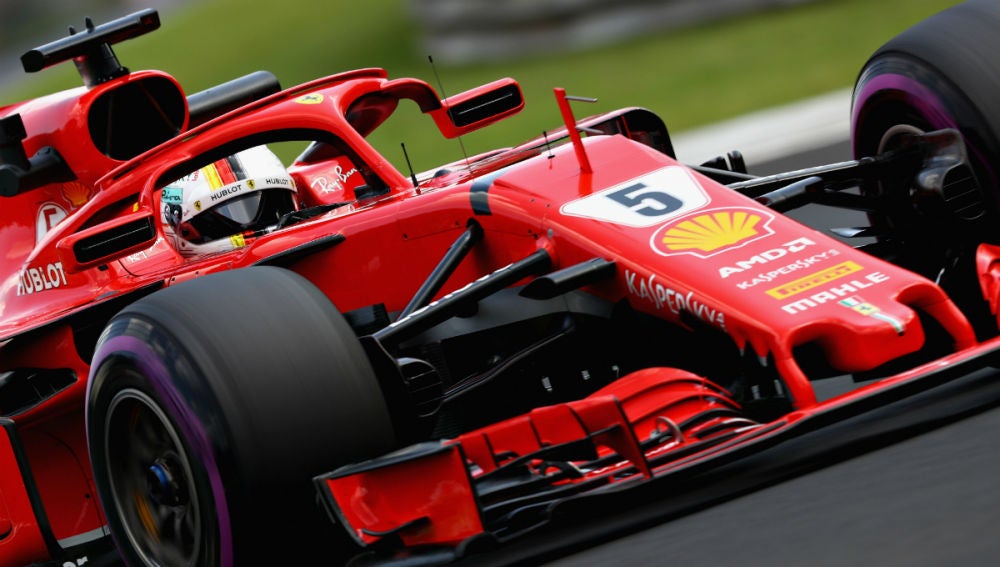 Vettel, con el Ferrari