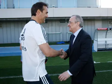 Lopetegui saluda a Florentino Pérez Lopetegui saluda a Florentino Pérez