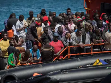 Inmigrantes rescatados en el Estrecho de Gibraltar Inmigrantes rescatados en el Estrecho de Gibraltar
