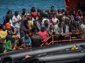 Inmigrantes rescatados en el Estrecho de Gibraltar Inmigrantes rescatados en el Estrecho de Gibraltar