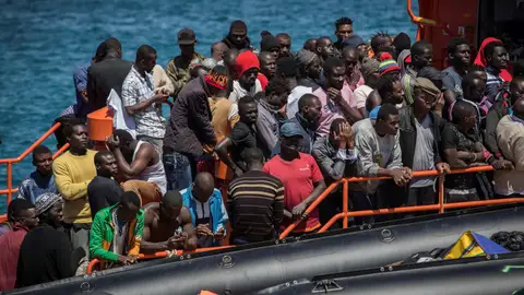 Inmigrantes rescatados en el Estrecho de Gibraltar Inmigrantes rescatados en el Estrecho de Gibraltar