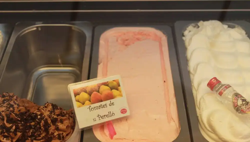 Helado con sabor a tomate.