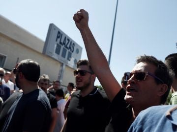 Taxistas en huelga en Madrid