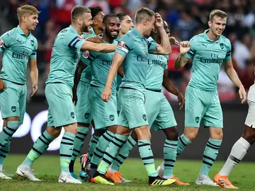 El Arsenal celebra un gol El Arsenal celebra un gol