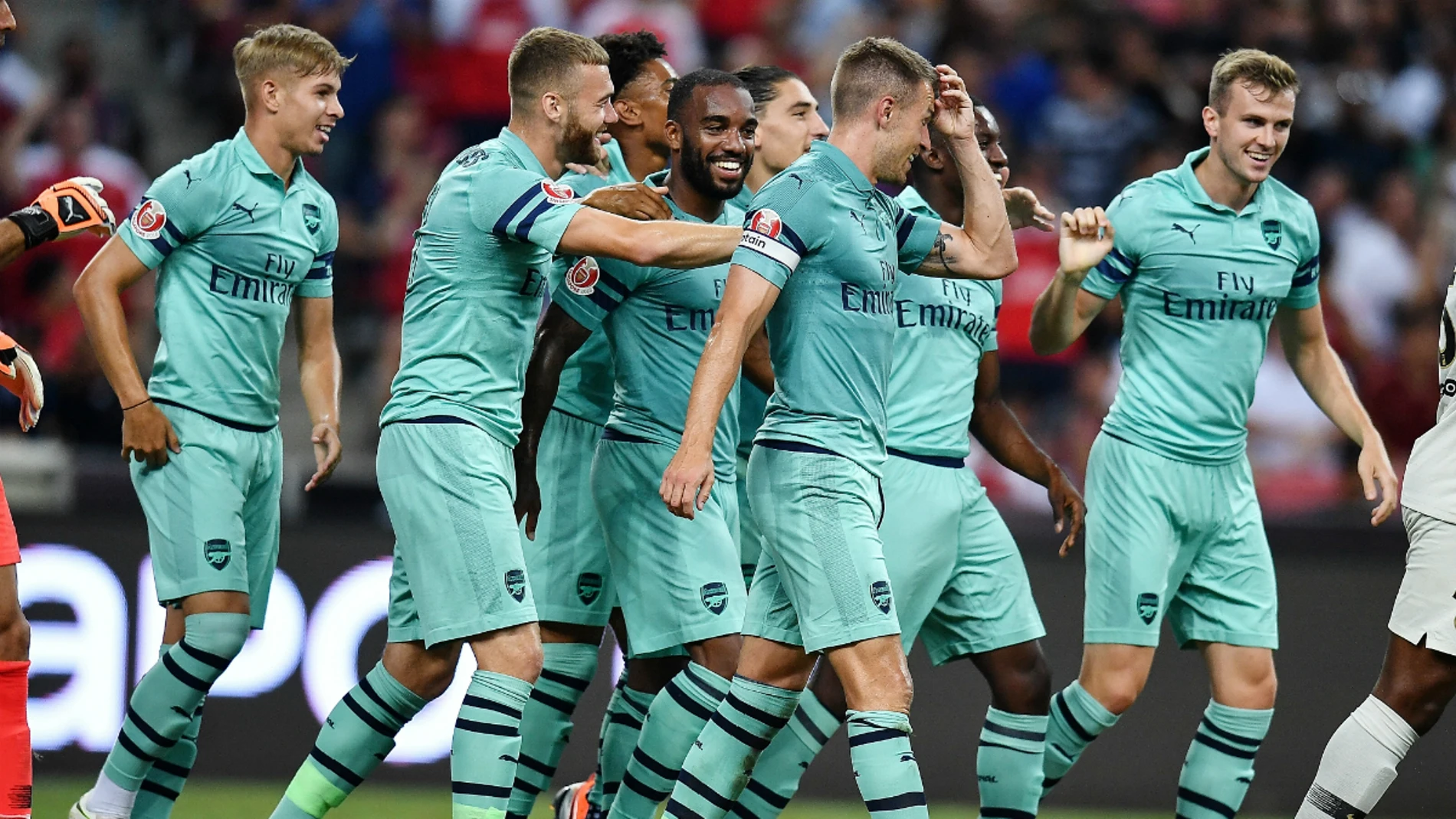 El Arsenal celebra un gol El Arsenal celebra un gol