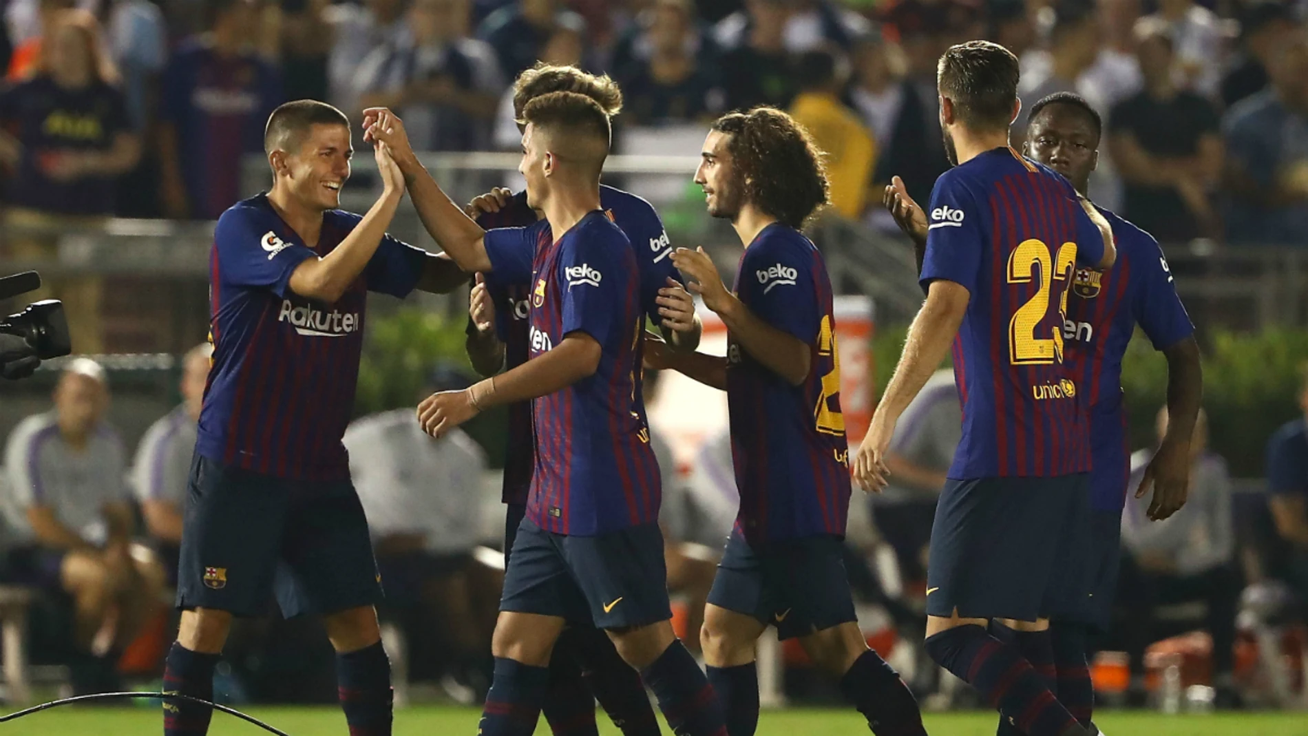 El Barcelona celebra un gol El Barcelona celebra un gol