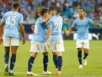 El Manchester City celebra un gol El Manchester City celebra un gol
