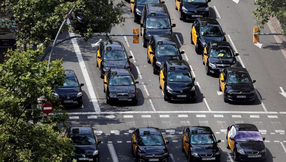 Taxis parados en Barcelona