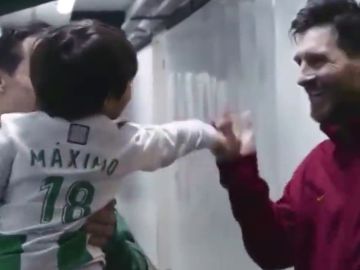 La reacción del hijo de Guardado al conocer a su ídolo Leo Messi