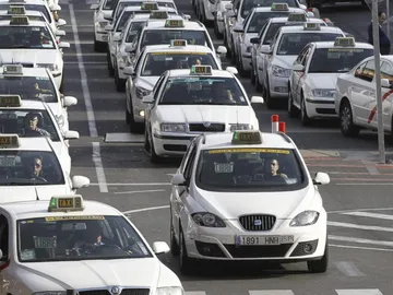 Imagen de archivo de una huelga de taxistas Imagen de archivo de una huelga de taxistas