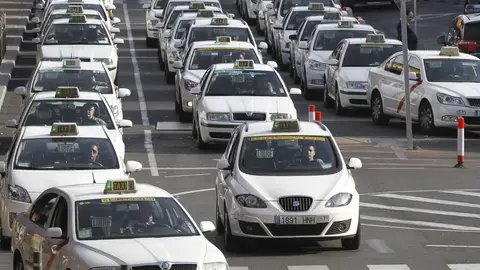 Imagen de archivo de una huelga de taxistas Huelga de taxistas