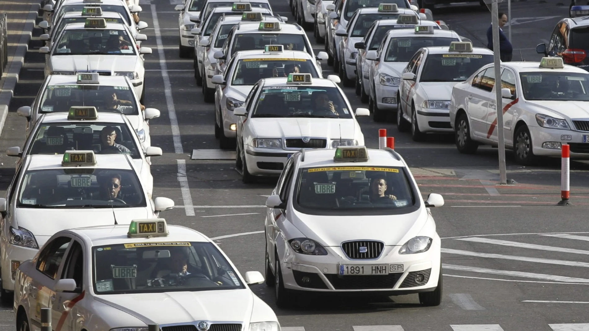 Imagen de archivo de una huelga de taxistas Imagen de archivo de una huelga de taxistas