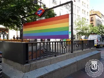 En la imagen parada de metro de Chueca en Madrid En la imagen parada de metro de Chueca en Madrid