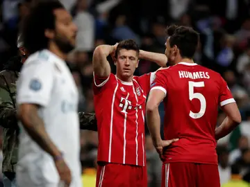 Lewandowski en un partido contra el Real Madrid Lewandowski en un partido contra el Real Madrid