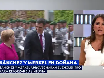 Sánchez recibe a Merkel en Doñana para celebrar las buenas sinergias entre ambos países Sánchez recibe a Merkel en Doñana para celebrar las buenas sinergias entre ambos países