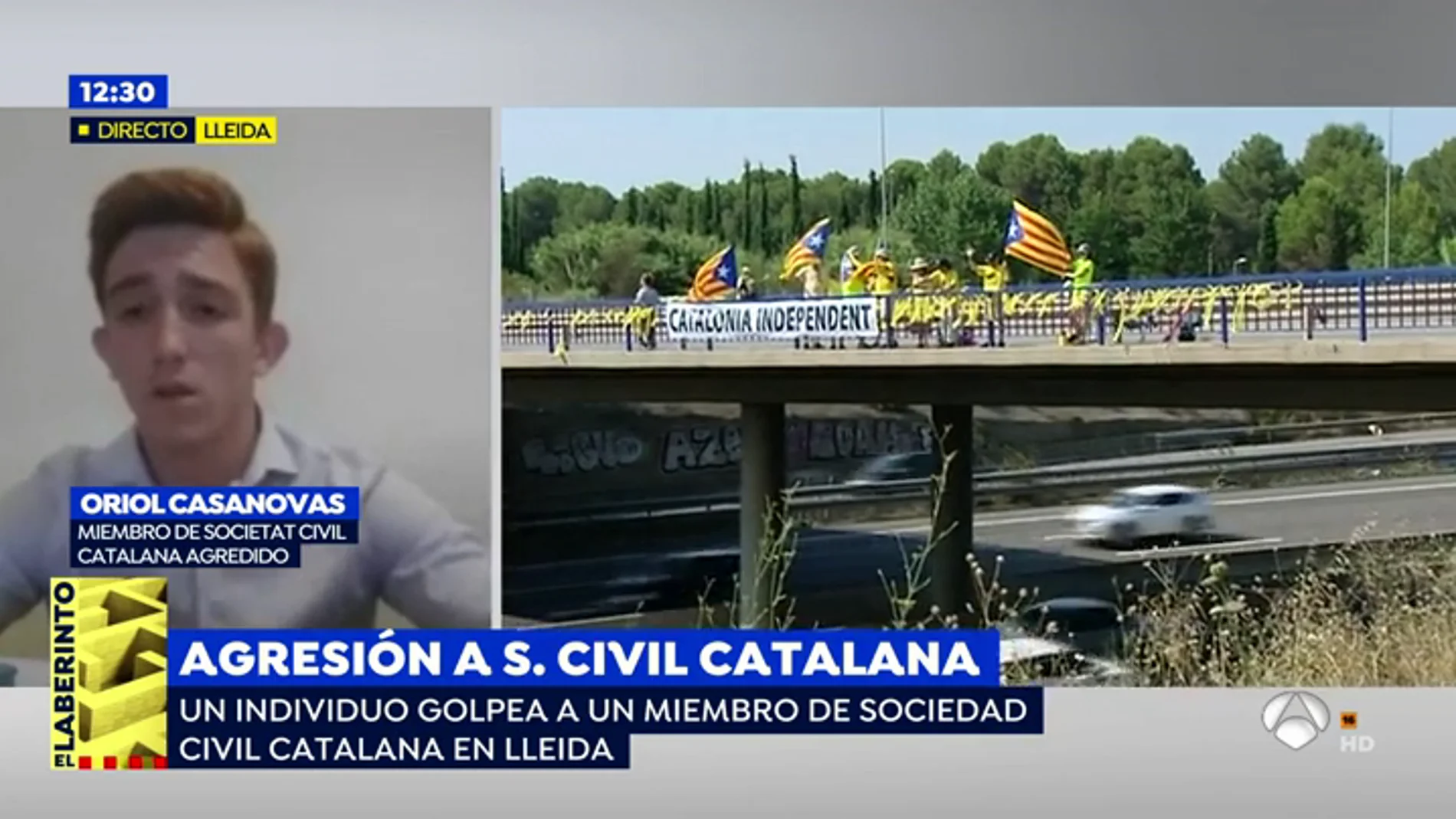 Secretario territorial de Sociedad Civil Catalana agredido en Lleida: "Esto no nos va a acobardar ni nos va a silenciar"