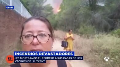 Los vecinos de Llutxent regresan a sus casas tras tres días de incendio: 