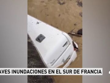 Las fuertes inundaciones del sur de Francia arrastran caravanas y vehículos y obligan a desalojar a 1.600 personas