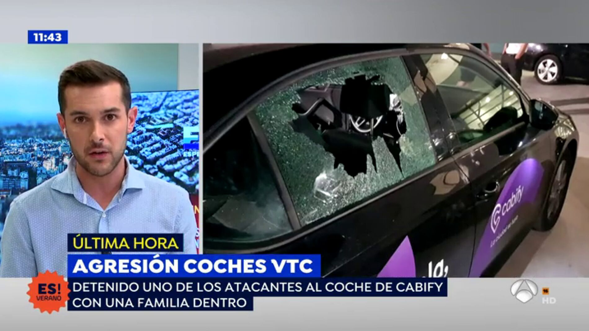 Detenido uno de los atacantes a un coche de 'Cabify' con una familia dentro en Barcelona