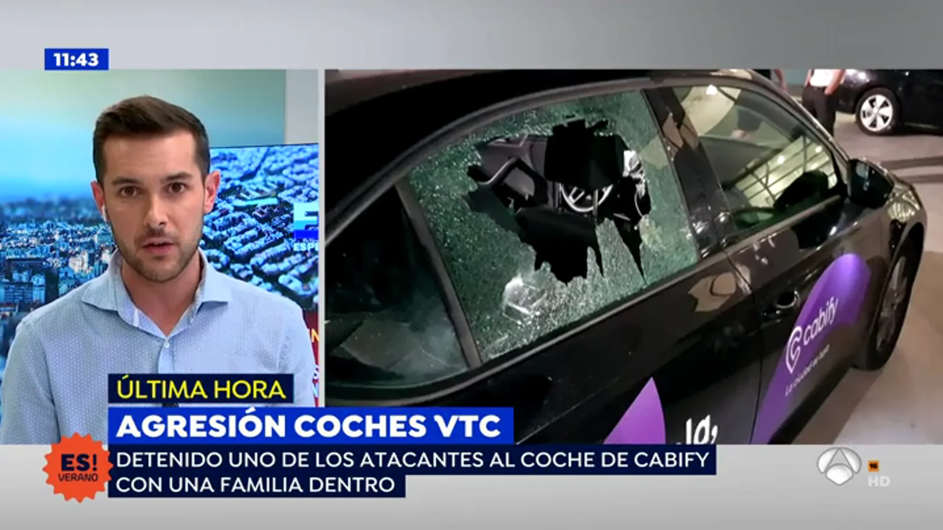 Detenido uno de los atacantes a un coche de 'Cabify' con una familia dentro en Barcelona