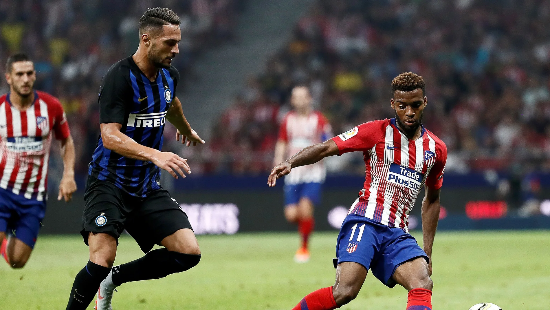 Partido entre el Atlético y el Inter de MIlan Partido entre el Atlético y el Inter de MIlan