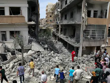 Varios edificios derruidos en Siria Varios edificios derruidos en Siria