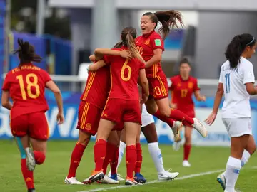 Selección Española Sub-20 celebrando un gol Selección Española Sub-20 celebrando un gol