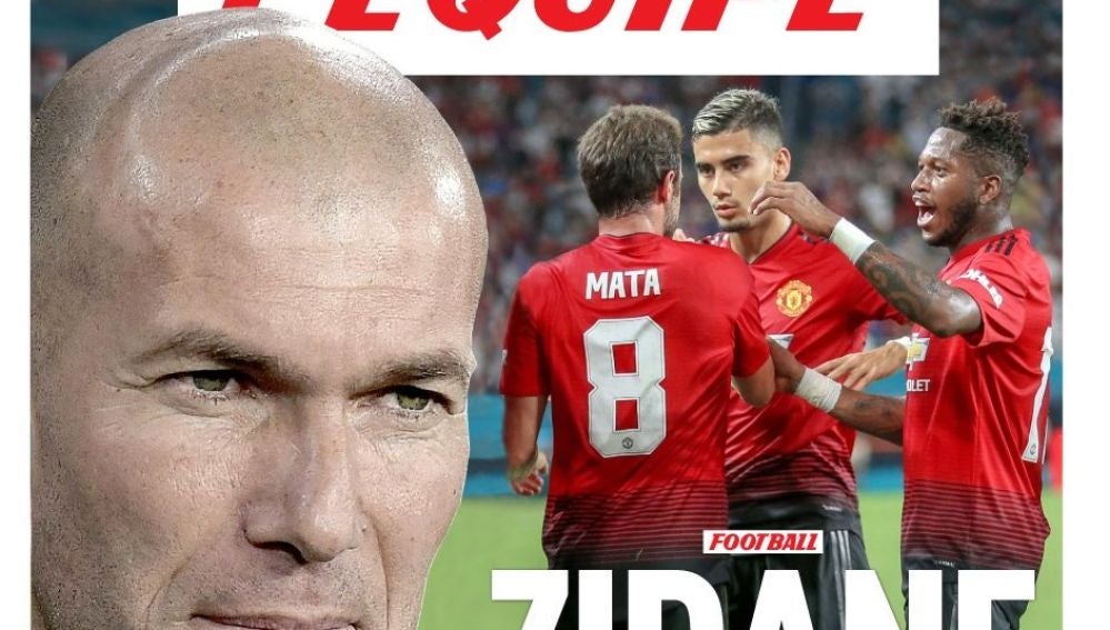 Portada del diario L'Equipe con Zidane