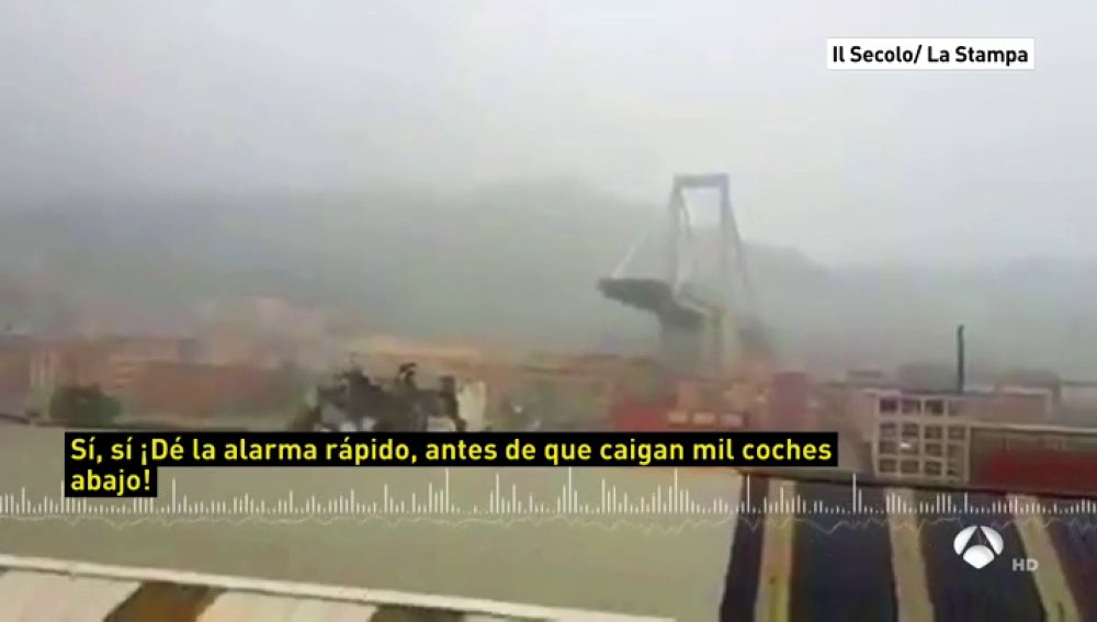 El centro de emergencias de Génova recibió varias llamadas alertando del derrumbe del viaducto 