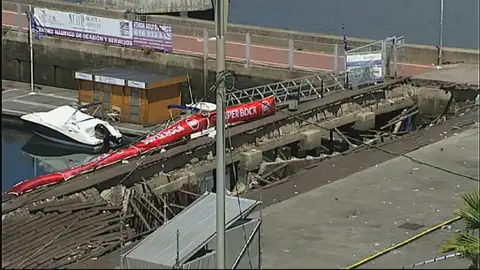 Los usuarios del puerto de Vigo consideran que el derrumbe se podía haber evitado Los usuarios del puerto de Vigo consideran que el derrumbe se podía haber evitado